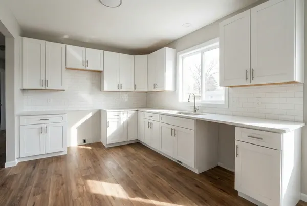 Laminatboden nachher - Neue Küche