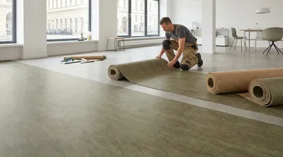 Linoleum verlegen Wien - Natürlicher Bodenbelag in modernem Büro