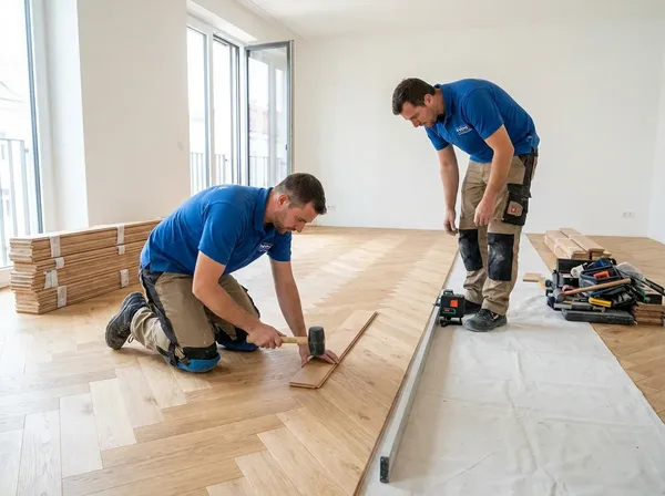 BodenProfis Wien Team bei der Bodenverlegung